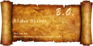 Blaha Olivér névjegykártya